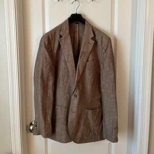 J.Crew Mens Linen Blazer, Brown, 40R